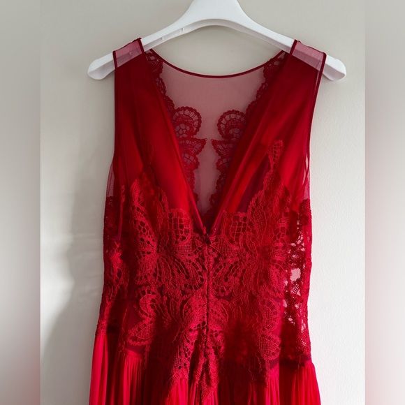 Authentic Zuhair Murad Red Silk Pleated Chiffon Gown - Picture 10 of 15